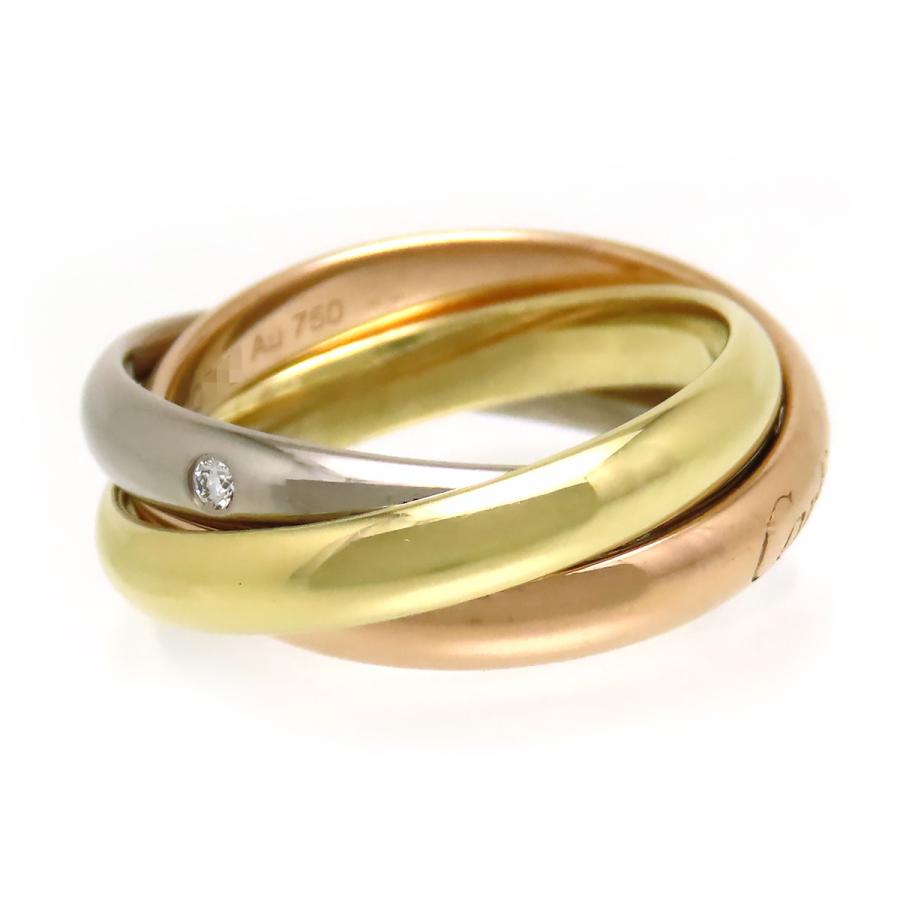 Cartierカルティエ K18トリニティリング 750YG/WG/PG 49号 カルティエ トリニティリング LM #49 ゴールド K18イエローゴールド YG