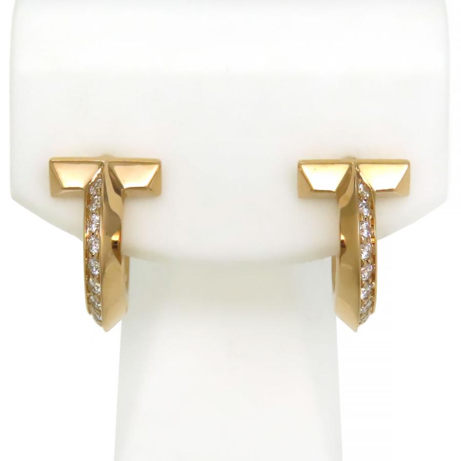 最終値引☆ティファニー☆新品未使用☆18金☆正規品本物☆ピアス☆片耳用 TIFFANY&Co.（ティファニー） Tワン フープ ピアス Au750 (K18PG