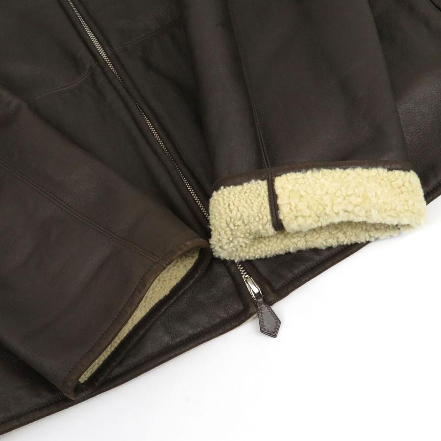 HERMES（エルメス） ムートン ジャケット メンズ ダークブラウン 中古
