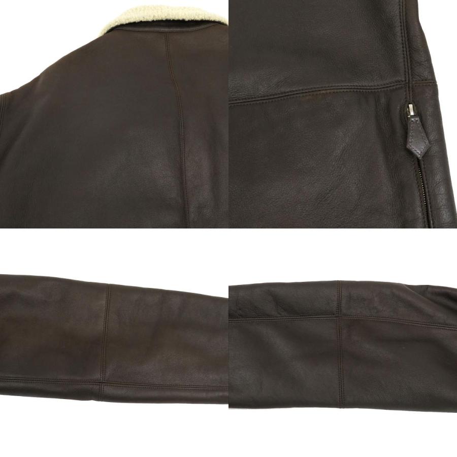 HERMES（エルメス） ムートン ジャケット メンズ ダークブラウン 中古