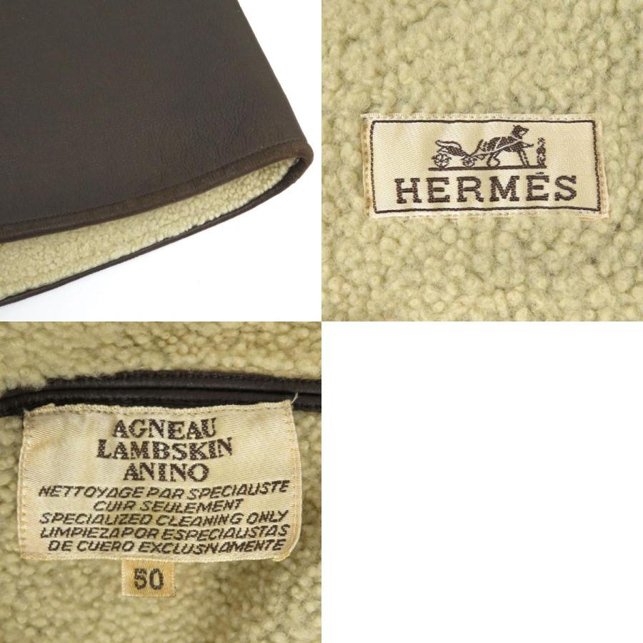 HERMES（エルメス） ムートン ジャケット メンズ ダークブラウン 中古