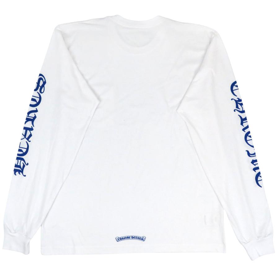 クロムハーツ ロゴ プリント Tシャツ メンズ ホワイト ブルー CHROME