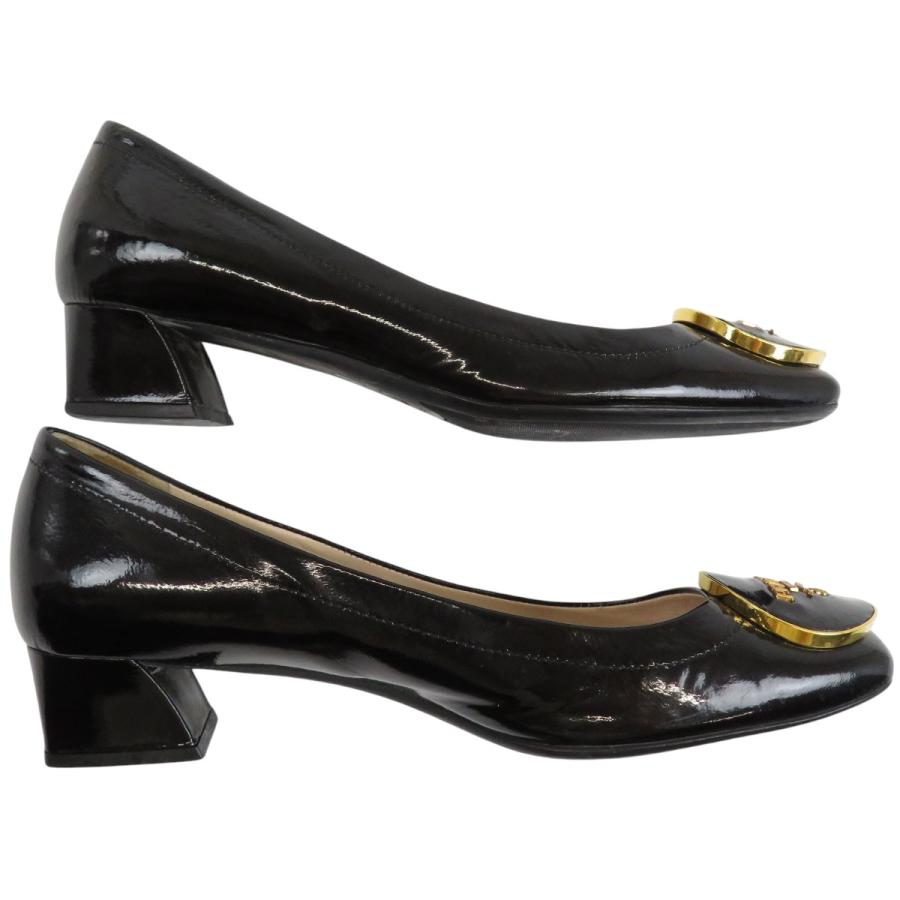 PRADA（プラダ） ロゴ ローヒール パンプス レディース ブラック 中古