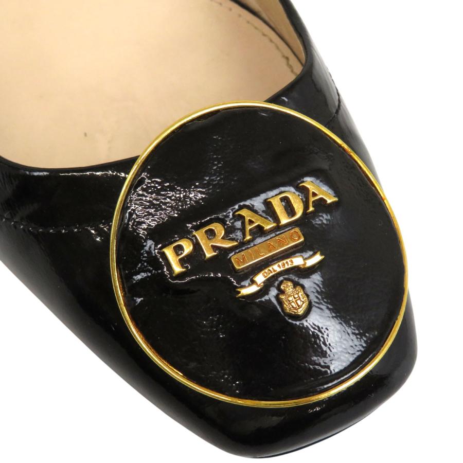 PRADA（プラダ） ロゴ ローヒール パンプス レディース ブラック 中古