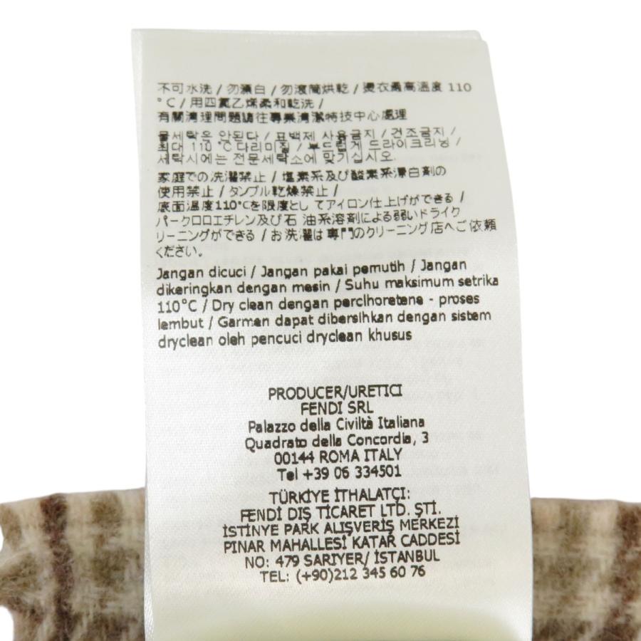 FENDI（フェンディ） チェック柄 ロゴ マフラー ユニセックス ピンク