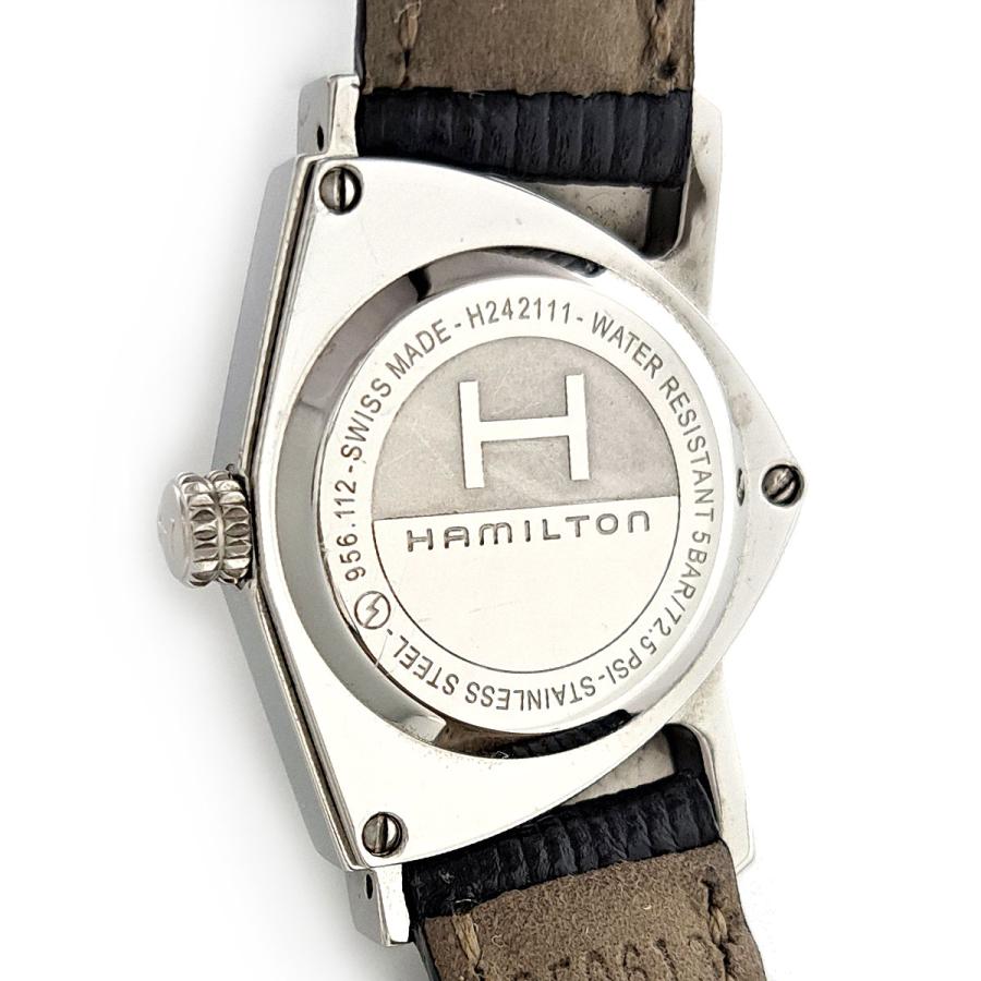 HAMILTON ハミルトン ベンチュラ H242111 腕時計レディース クオーツ ブラック文字盤 稼働品 【中古品】 22603R51 Hamilton - HAMILTON ハミルトン ベンチュラ H242111 腕時計レディース