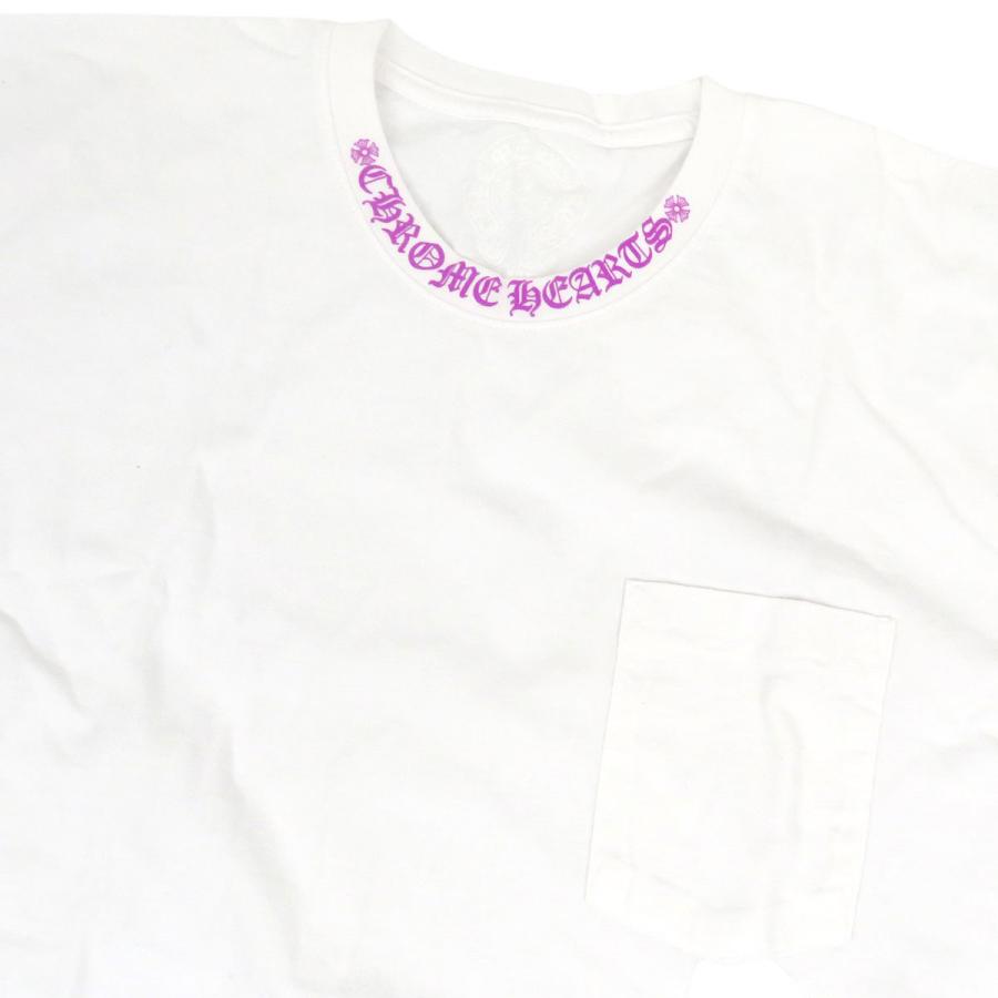 クロムハーツ ネック ロゴ プリント Tシャツ メンズ ホワイト CHROME