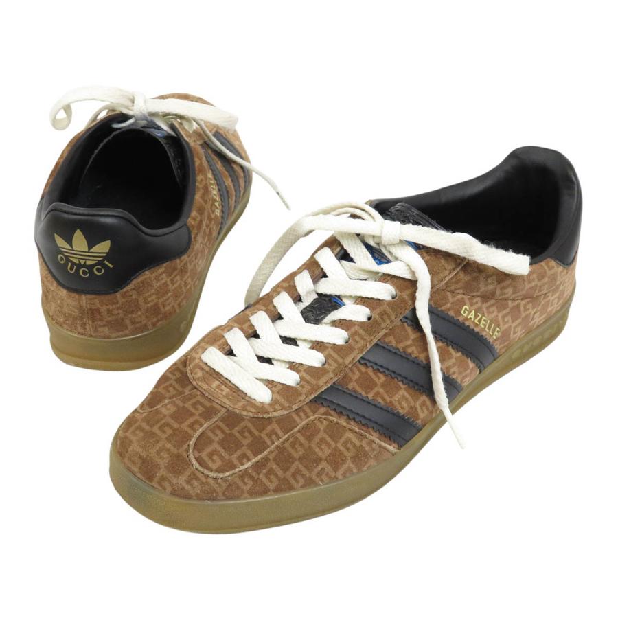 GUCCI（グッチ） adidas コラボ GAZELLE ロゴ ローカット スニーカー 