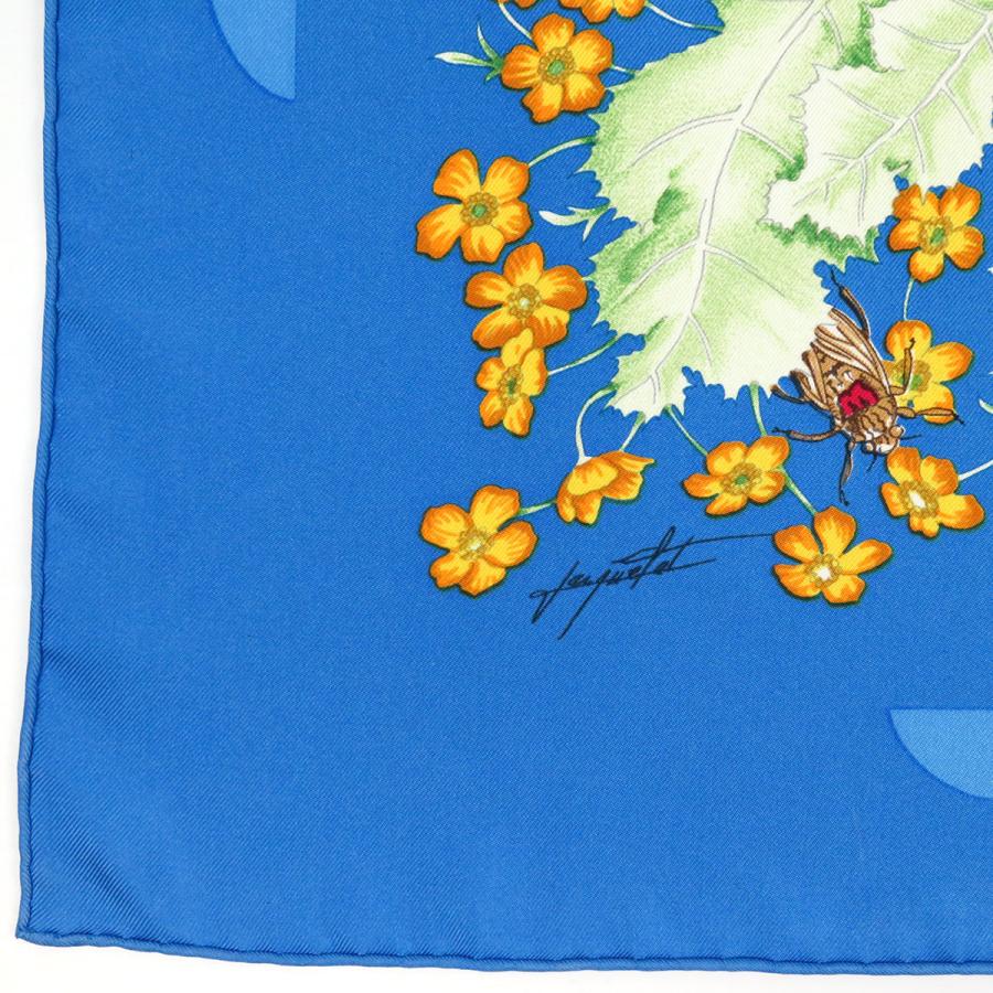 HERMES（エルメス） カレ 90 LA PRAIRIE 草原 ユニセックス ブルー