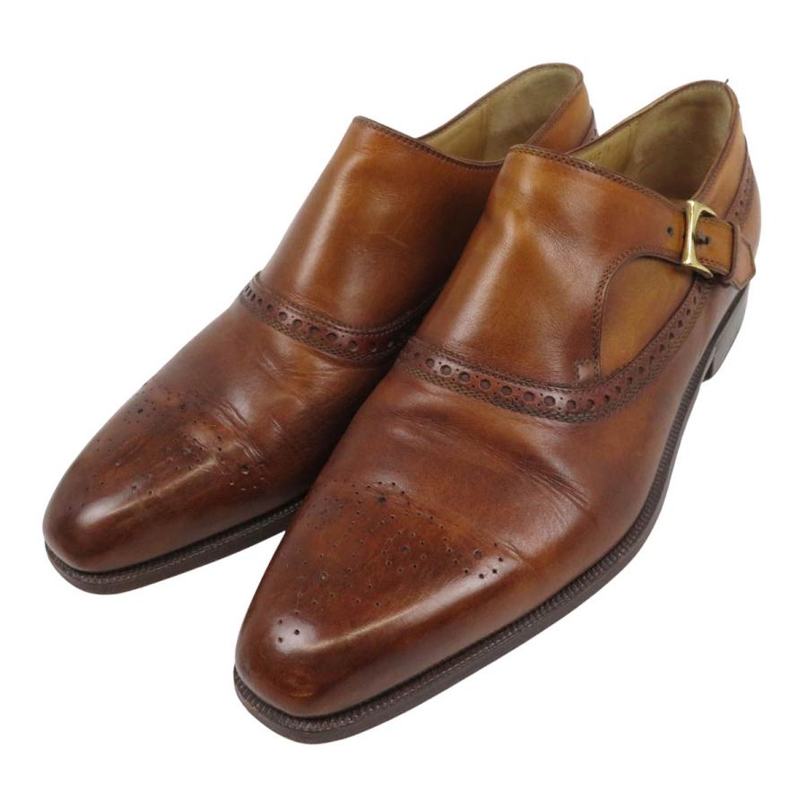 ベルルッティ モンクストラップ レザー シューズ メンズ ブラウン