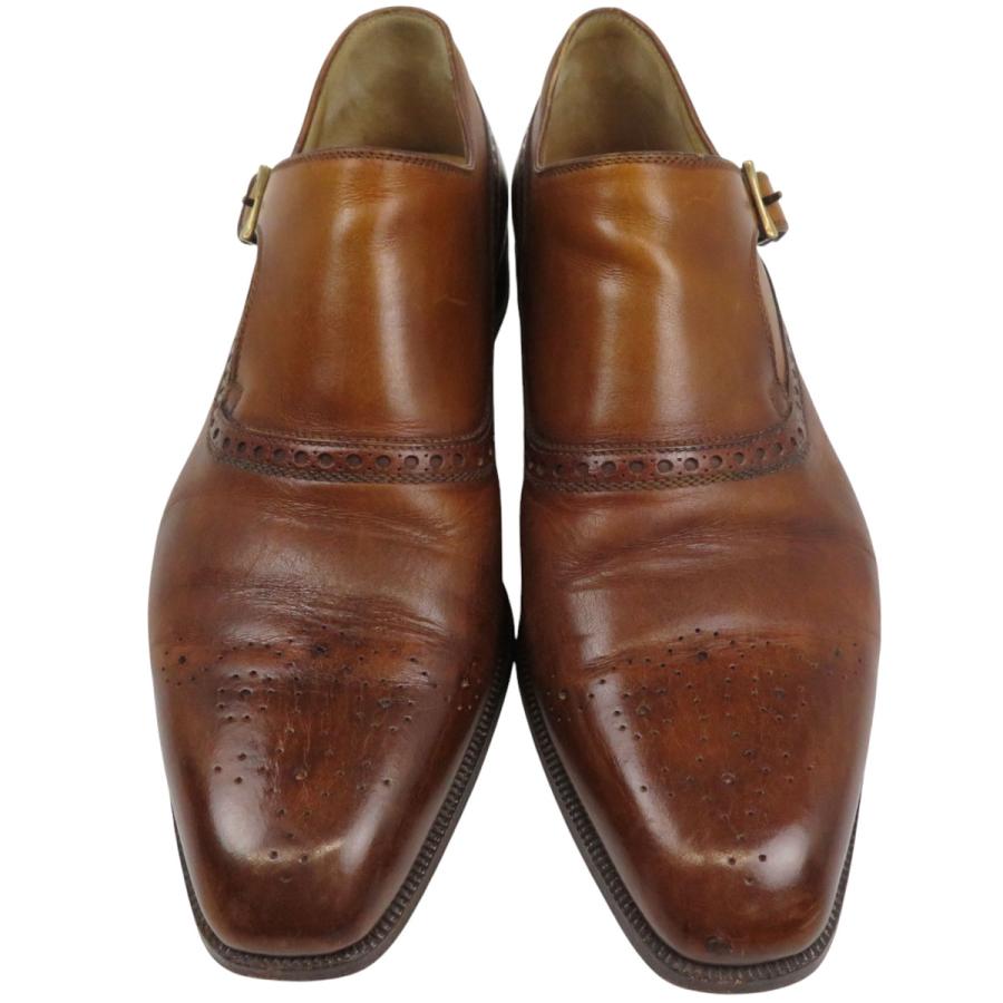 ベルルッティ モンクストラップ レザー シューズ メンズ ブラウン