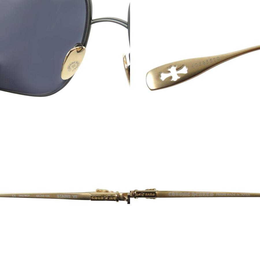 クロムハーツ STAINS VII ダガー テンプル サングラス ユニセックス ブラック ゴールド CHROME HEARTS [美品] 中古 【アパレル・小物】_8