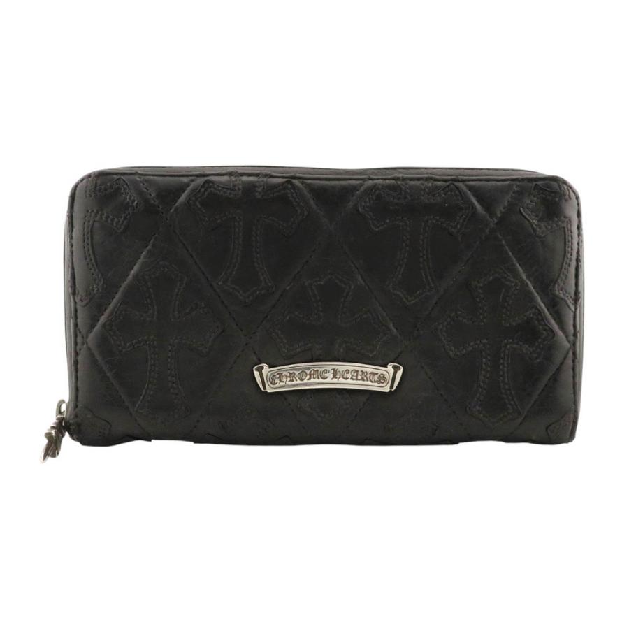 クロムハーツ セメタリークロス キルティング レザー ウォレット ユニ