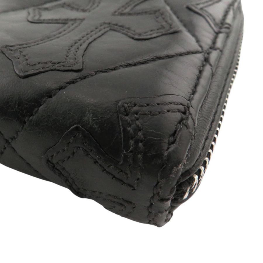 クロムハーツ セメタリークロス キルティング レザー ウォレット ユニ