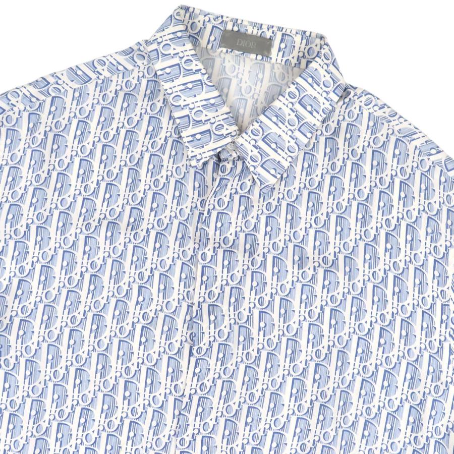 ディオール オブリーク ショートスリーブ シルク シャツ ディオールオム 193C545A5872 メンズ ブルー Dior 中古 【アパレル・小物】の画像