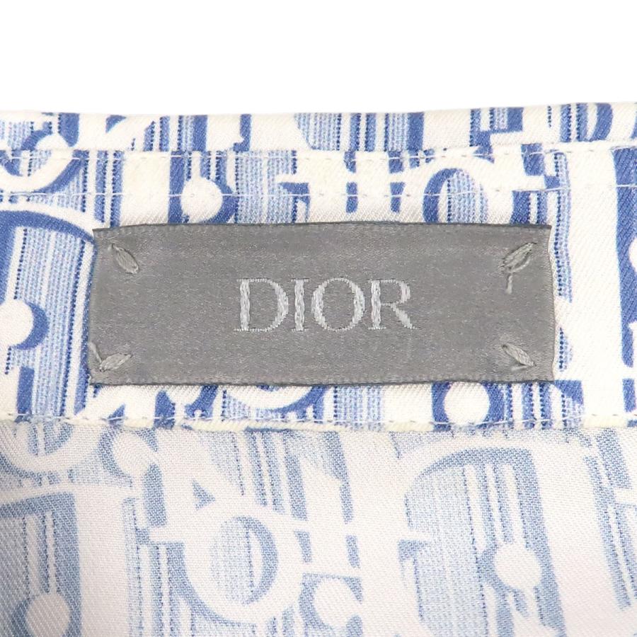 ディオール オブリーク ショートスリーブ シルク シャツ ディオールオム 193C545A5872 メンズ ブルー Dior 中古 【アパレル・小物】の画像