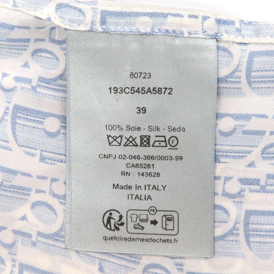 ディオール オブリーク ショートスリーブ シルク シャツ ディオールオム 193C545A5872 メンズ ブルー Dior 中古 【アパレル・小物】の画像