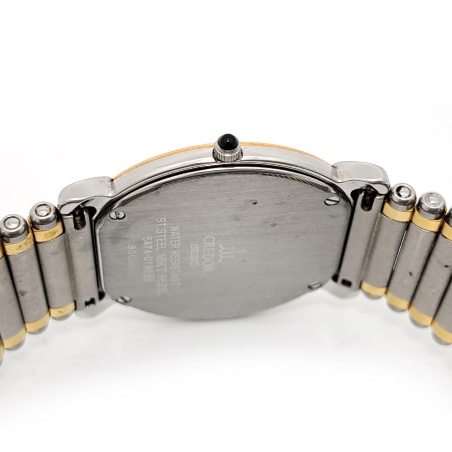 セイコー クレドール ダイヤベゼル 5A74-0190 クオーツ ステンレススティール イエローゴールド メンズ ボーイズ SEIKO 中古 【時計】の画像