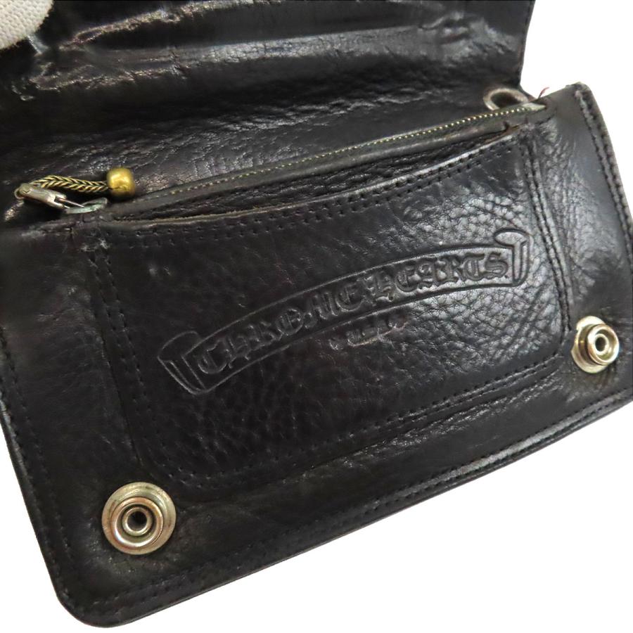 クロムハーツ 1ジップ クロスボタン レザーウォレット レザー ユニ