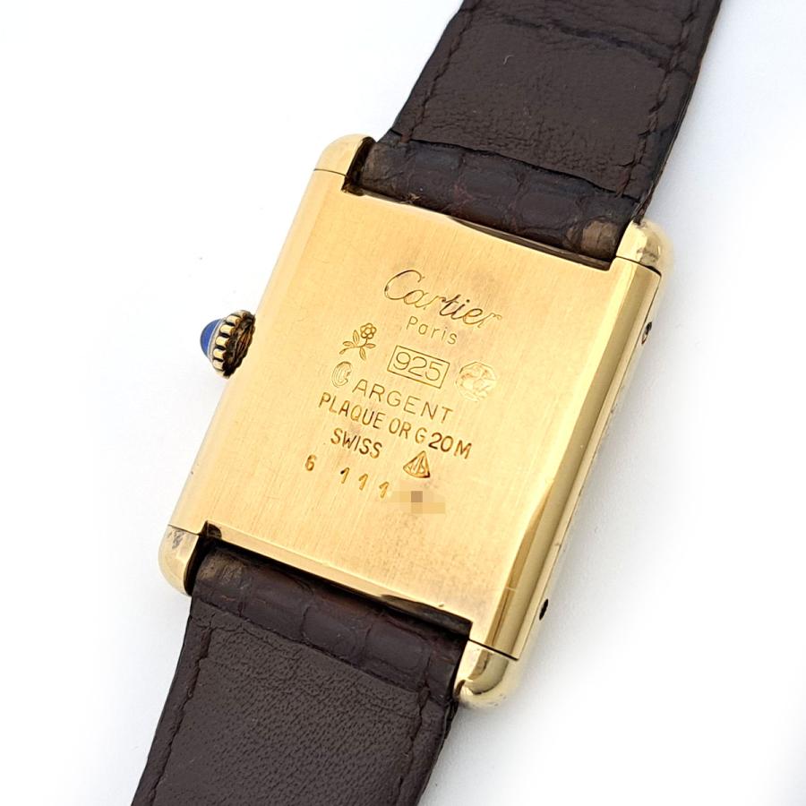 カルティエ タンク ヴェルメイユ SV925 ゴールド レディース Cartier（カルティエ） タンク ヴェルメイユ 手巻き 手巻き ゴールド