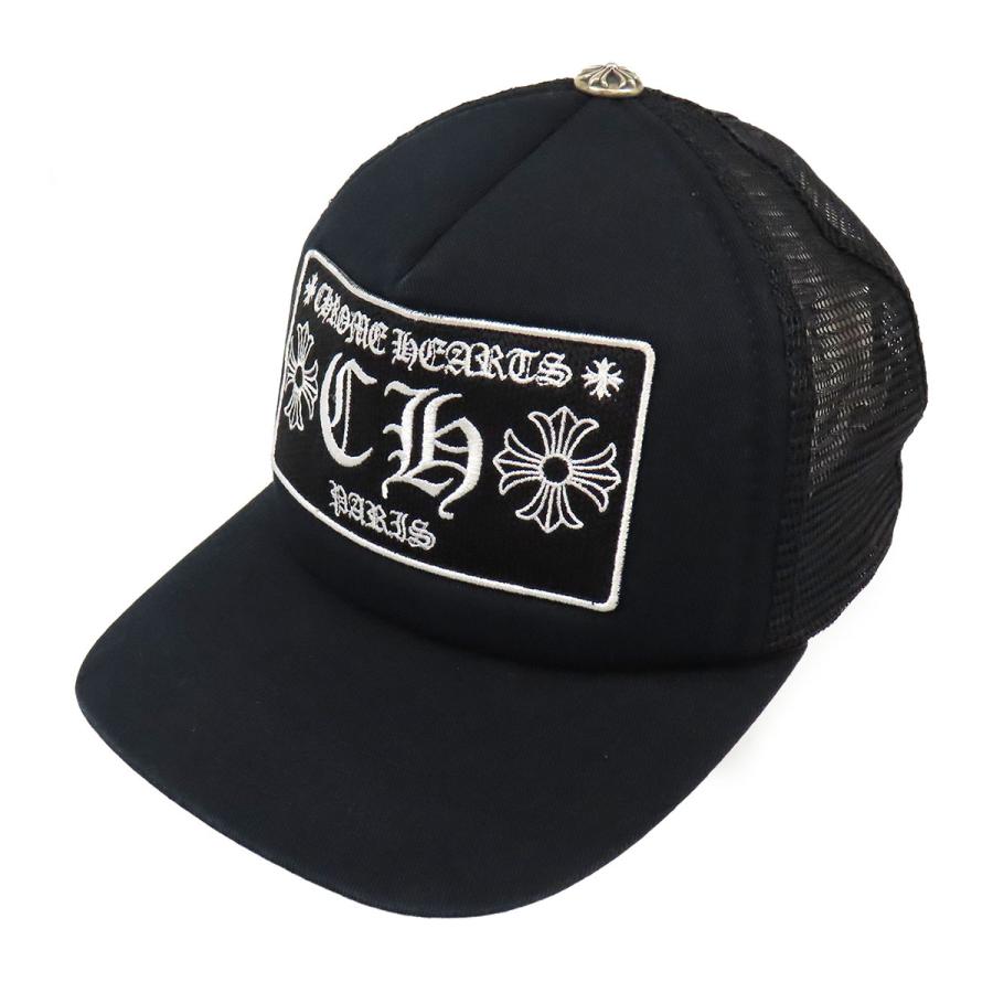 CHROME HEARTS 黒 トラッカーキャップ　新品未使用 クロムハーツ ロゴ 刺繍 トラッカーキャップ ユニセックス ブラック