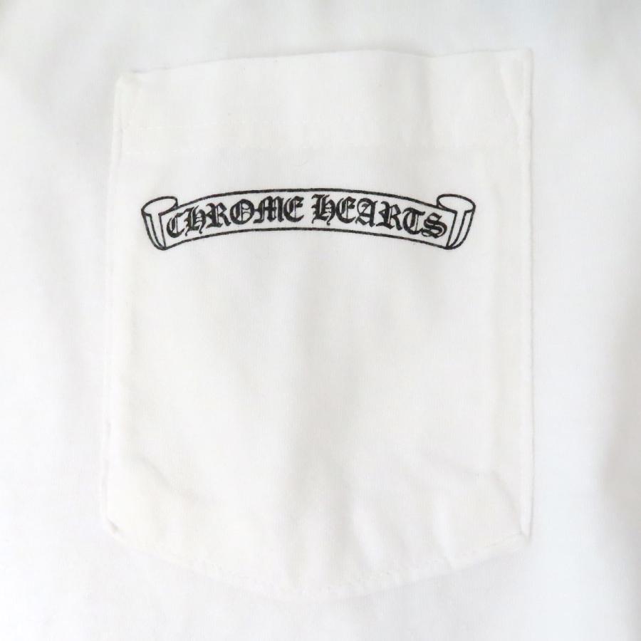 クロムハーツ OLD スクロールラベル tシャツ USA 白t クロムハーツ スクロールラベル プリント Tシャツ メンズ ホワイト