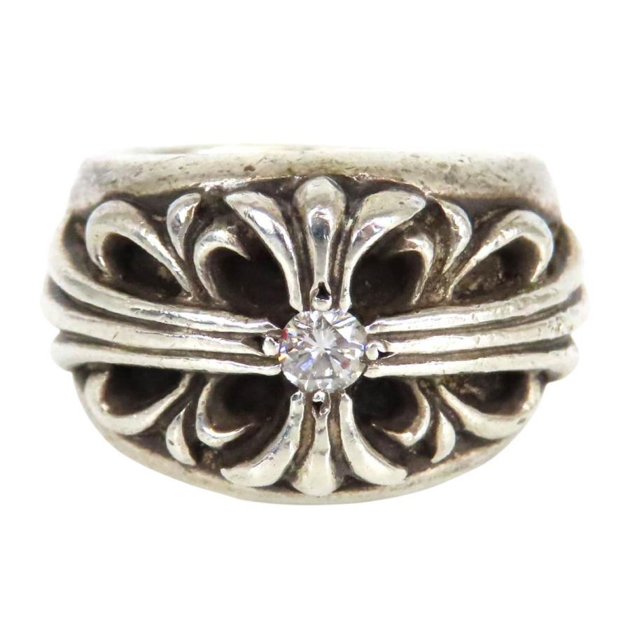 クロムハーツ フローラルクロス ダイヤ リング 9号 Sterling 1Pダイヤモンド ユニセックス CHROME HEARTS 【中古】 【アパレル・小物】 クロムハーツ フローラルクロス ダイヤ リング 9号 Sterling 1P
