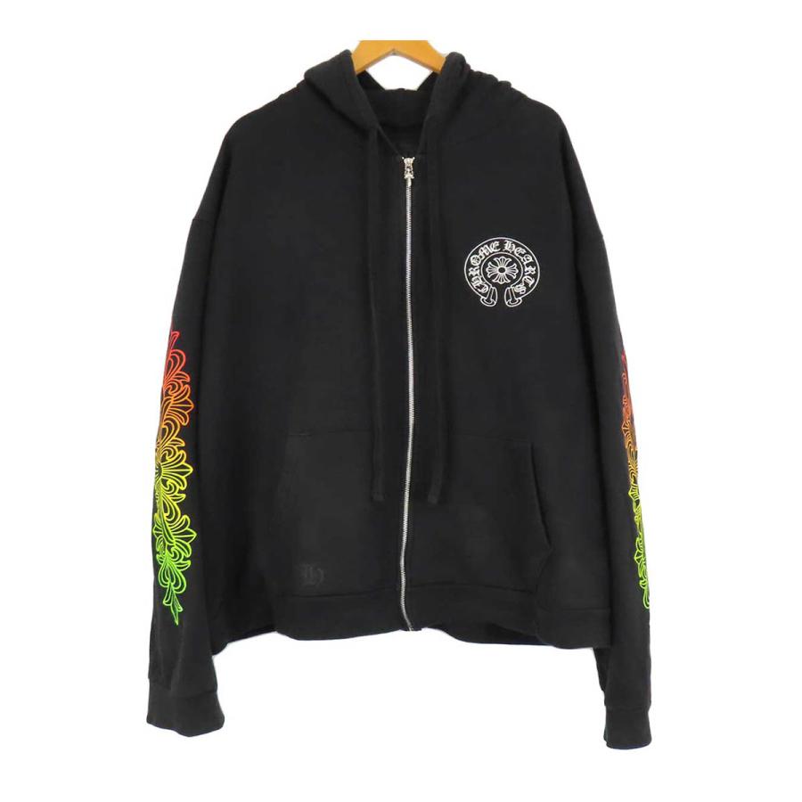 クロムハーツ フローラル グラデーション ジップアップ パーカー メンズ ブラック CHROME HEARTS 【中古】 【アパレル・小物】 クロムハーツ フローラル グラデーション ジップアップ パーカー