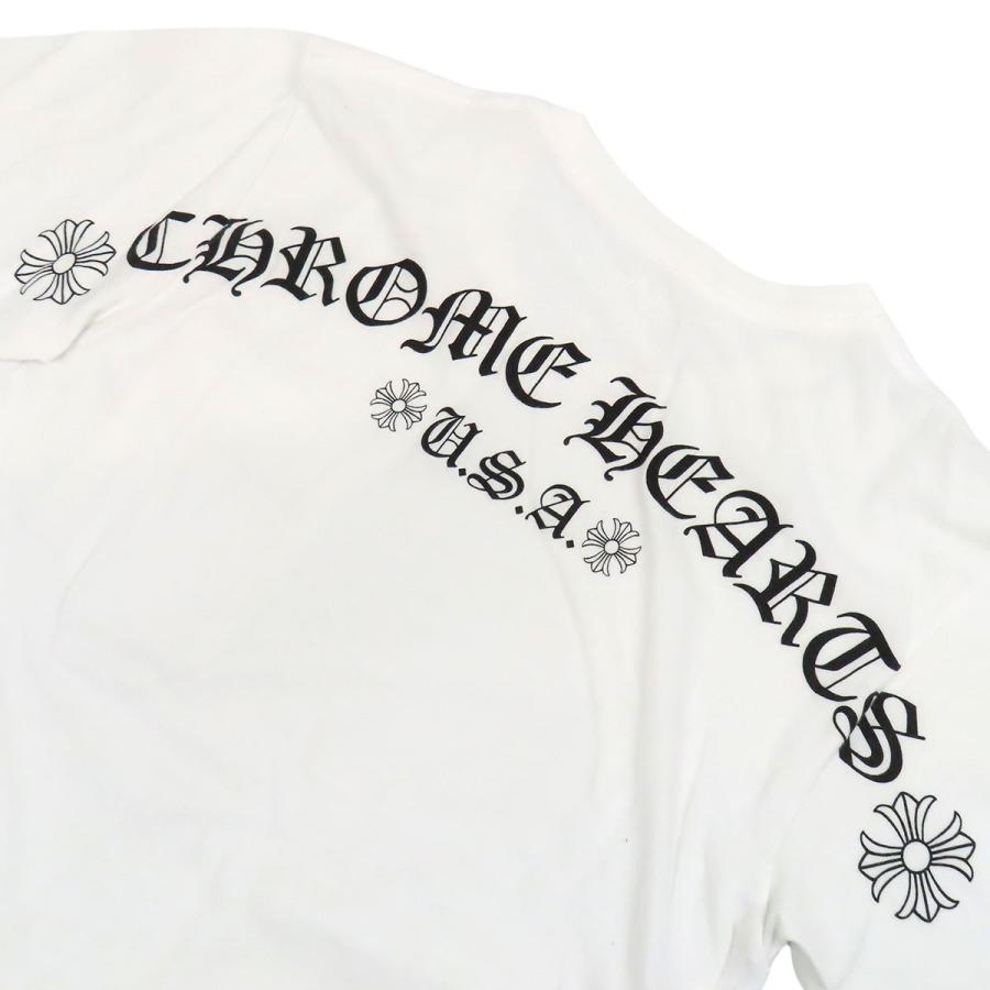 クロムハーツ バック アーチ ロゴ Tシャツ メンズ ホワイト CHROME