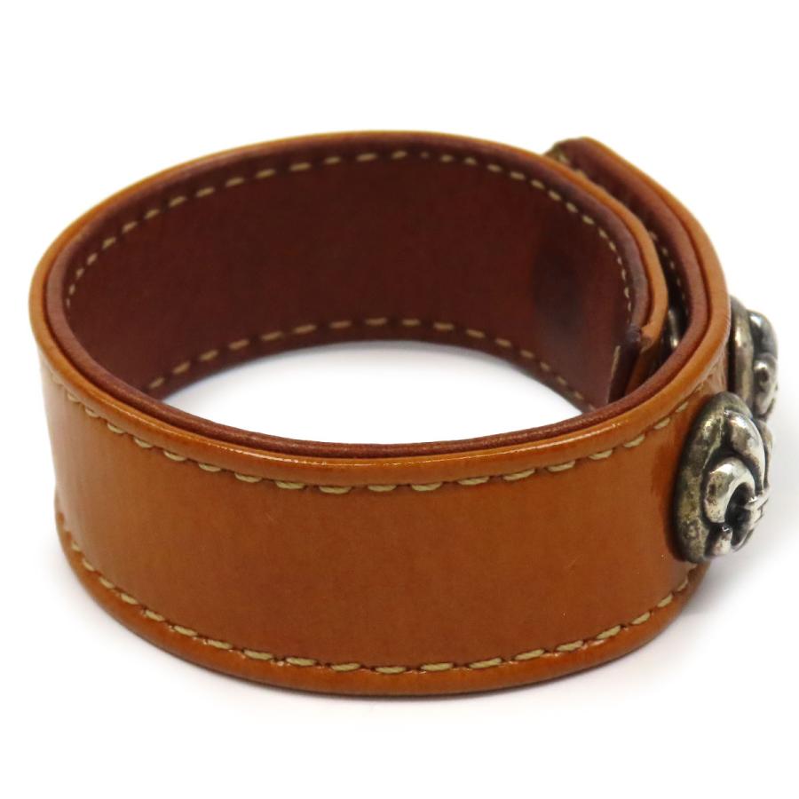 Chrome Hearts クロムハーツ　フレア　レザー　ブレスレット クロムハーツ BSフレア 3ボタン 2スナップ レザー ブレスレット ユニ
