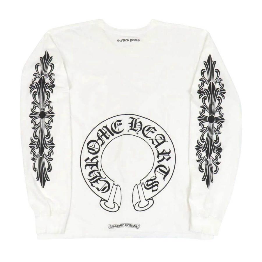 美品 CHROME HEARTS クロムハーツ ホースシュー 袖プリント ロンT クロムハーツ 袖フローラル ホースシュー プリント ロングスリーブ T