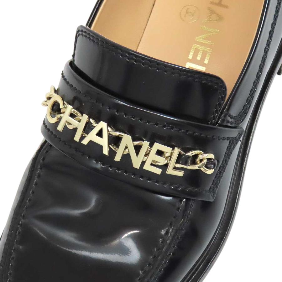 CHANEL（シャネル） ココマーク ロゴ チェーン レザー ローファー