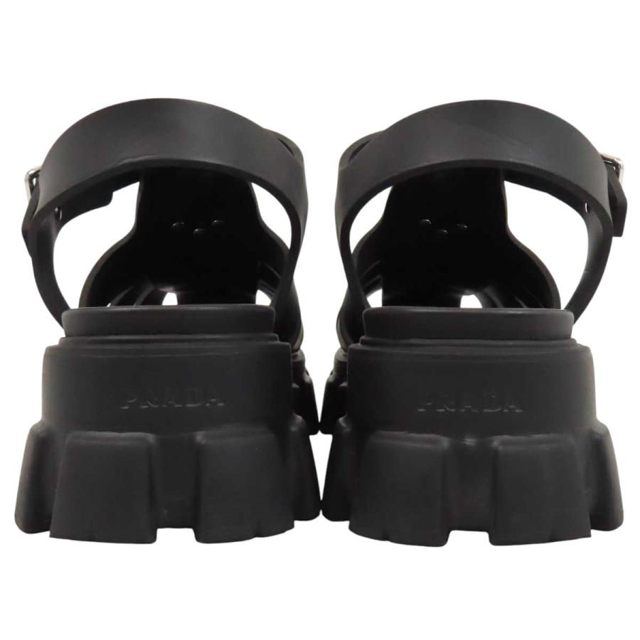 【未使用に近い】 PRADA プラダ モノリス ラバー サンダル ブラック 黒 PRADA（プラダ） モノリス ラバー サンダル メンズ ブラック 中古