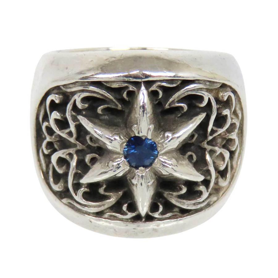 クロムハーツ クラシック オーバル スター リング サファイア 24号 SV925 1Pサファイア ユニセックス CHROME HEARTS 【中古】 【アパレル・小物】 クロムハーツ クラシック オーバル スター リング サファイア 24号