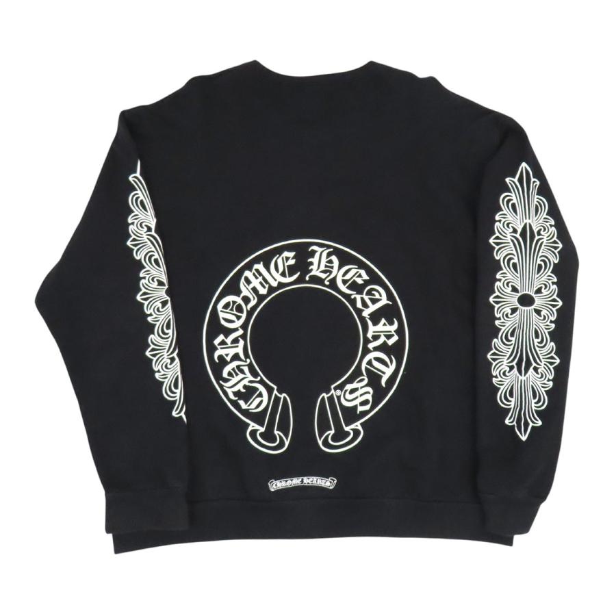 クロムハーツ 袖フローラル ホースシュー スウェット メンズ ブラック CHROME HEARTS 【中古】 【アパレル・小物】 クロムハーツ 袖フローラル ホースシュー スウェット メンズ ブラック