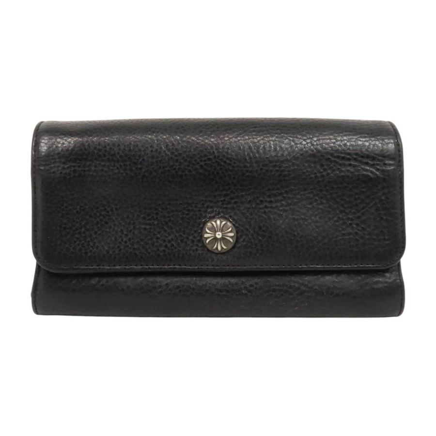 クロムハーツ ジュディ クロスボタン ウォレット ユニセックス ブラック CHROME HEARTS 【中古】 【アパレル・小物】 クロムハーツ ジュディ クロスボタン ウォレット ユニセックス