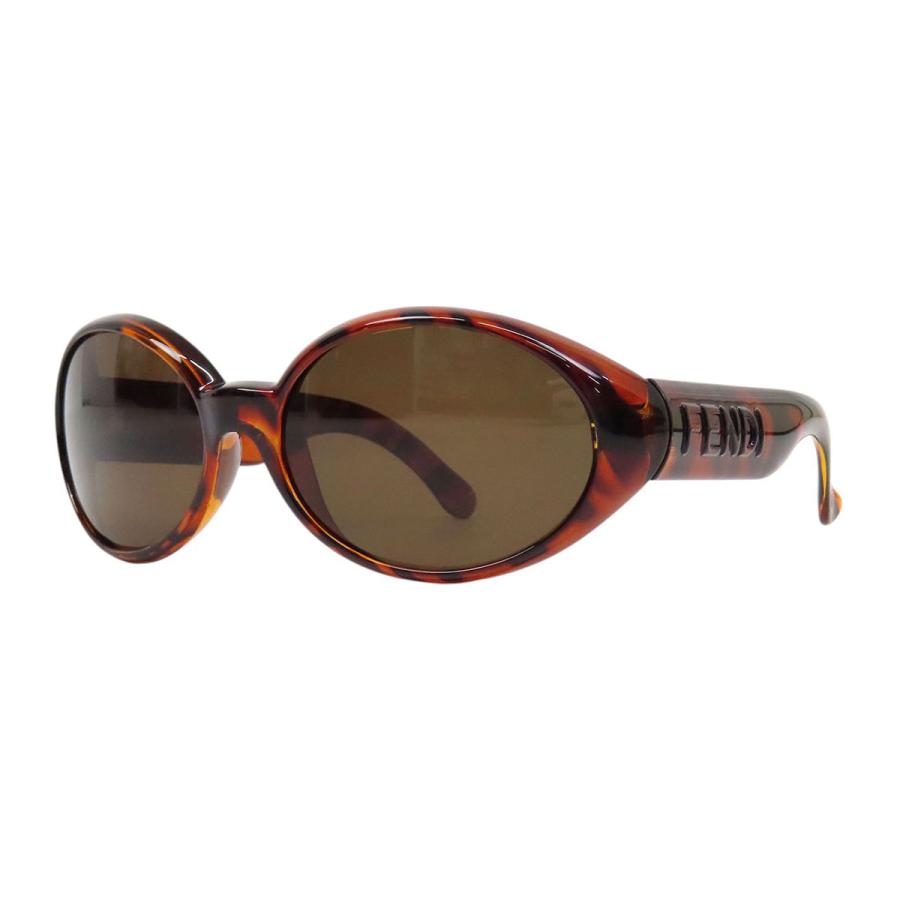 【美品】FENDI フェンディ　サングラス　総柄　べっこう　ブラウン FENDI（フェンディ） ロゴ べっ甲柄 サングラス ユニセックス ブラウン