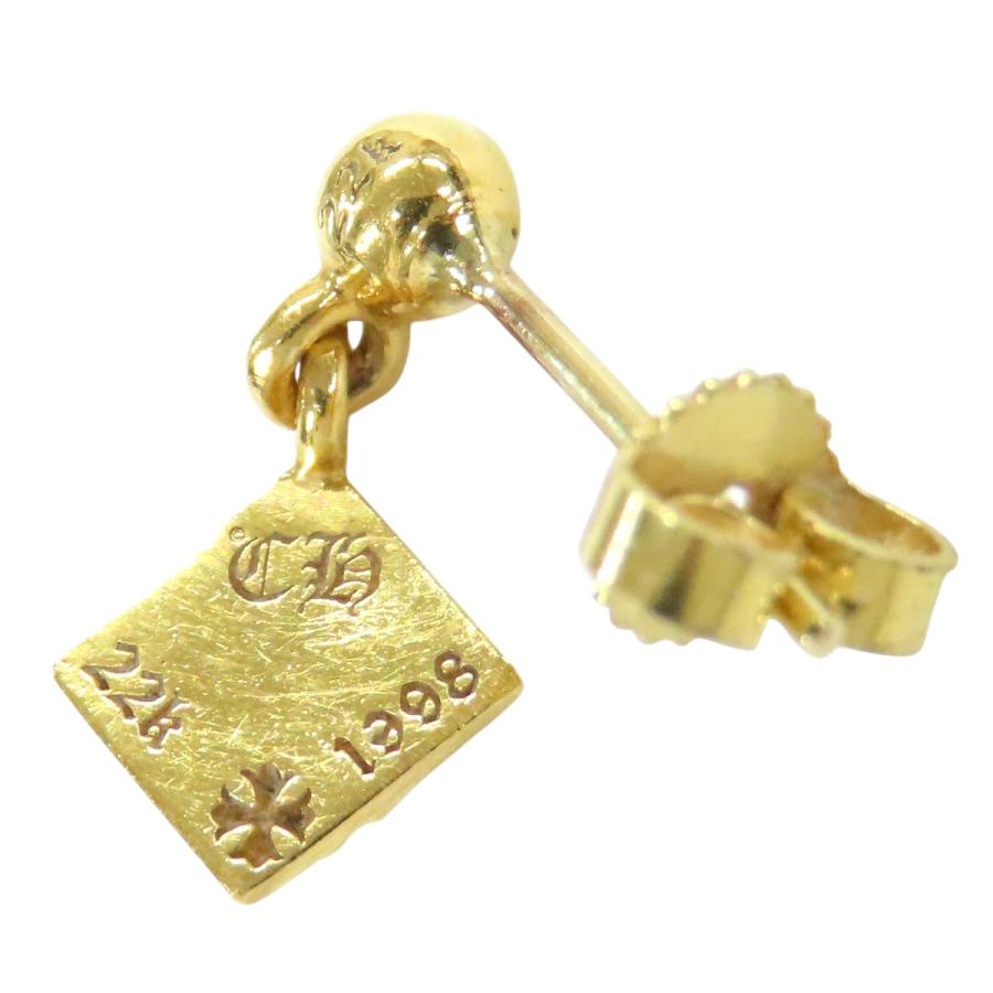 【極美品】 クロムハーツ ピアス CHプラス ピラミッド ドロップ ポスト14K クロムハーツ ピラミッド CHプラス ドロップ ピアス 22K 22K（本体
