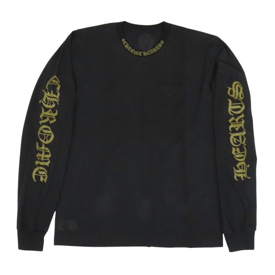 クロムハーツ ネックロゴ ロングスリーブ Tシャツ メンズ ブラック