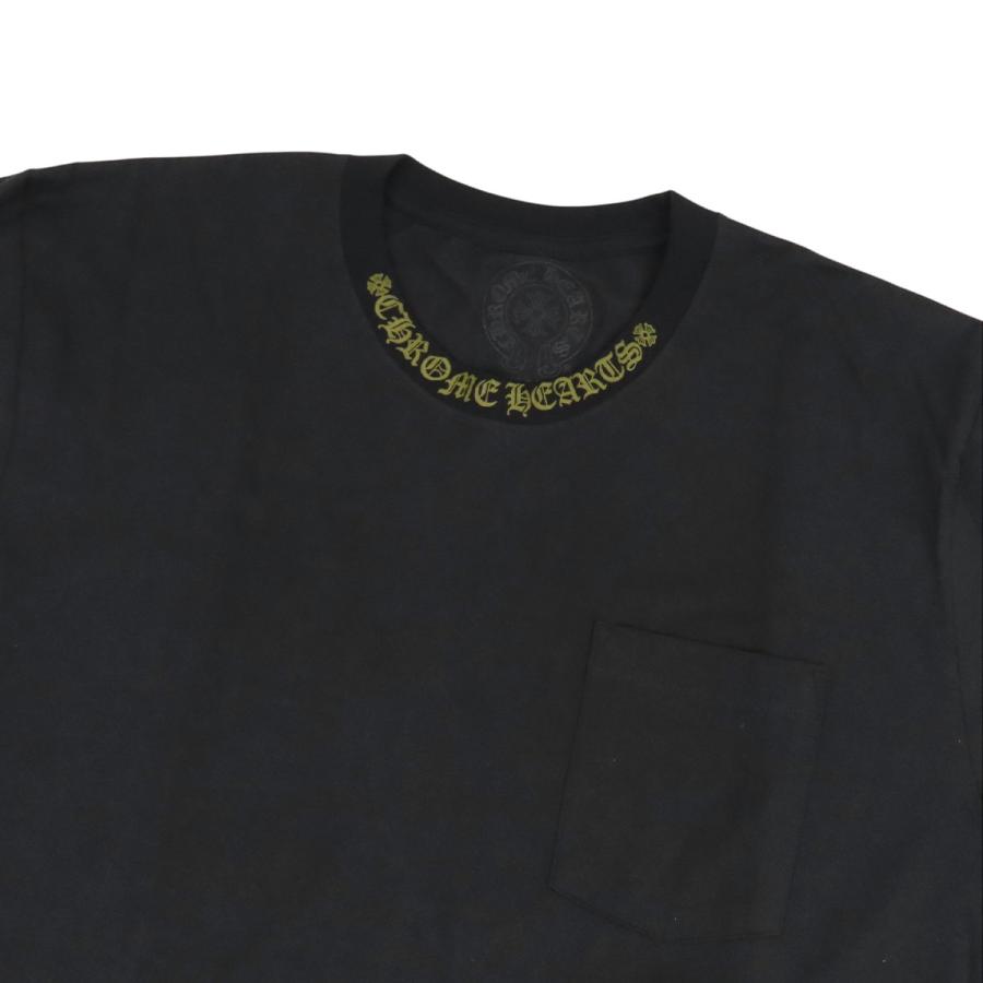 CHROME HEARTS クロムハーツ ネックロゴ ロングスリーブTシャツ クロムハーツ ネックロゴ ロングスリーブ Tシャツ メンズ ブラック