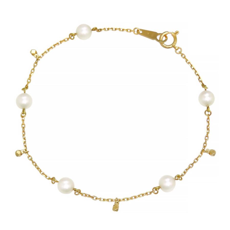 ミキモト　ステーションブレスレット K18 アコヤパール MIKIMOTO（ミキモト） アコヤ パール ステーション ブレスレット #18.5