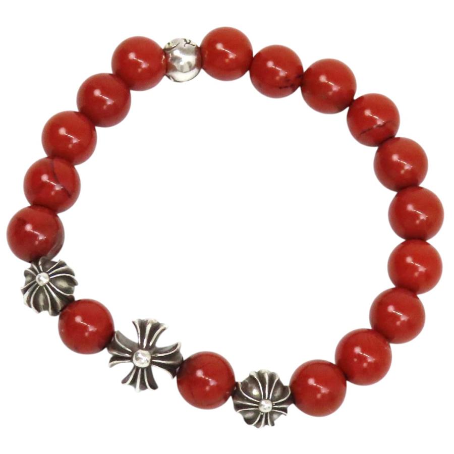 クロムハーツ BEAD 8mm ビーズ ブレスレット ユニセックス レッド