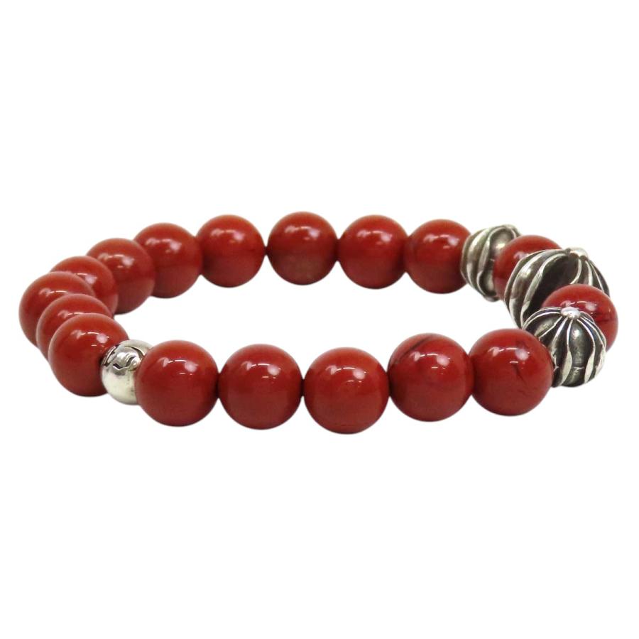 クロムハーツ  8mm BEAD/8mmビーズブレス 8mm BEAD/8mmビーズブレス クロス付きブレスレット メンズ クロムハーツ BEAD 8mm ビーズ ブレスレット ユニセックス レッド