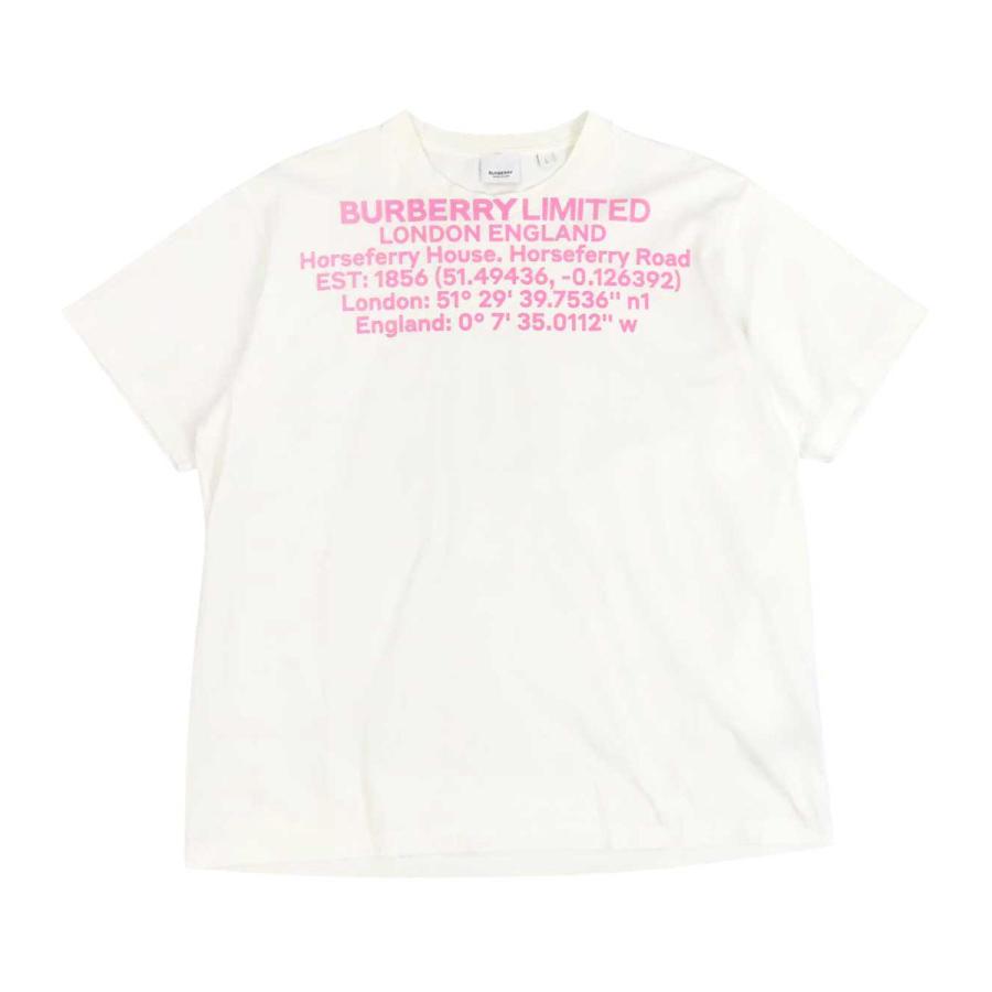 BURBERRY 半袖シャツ ホワイト ロゴプリント BURBERRY（バーバリー） フロント ロゴ プリント 半袖Tシャツ 8054653