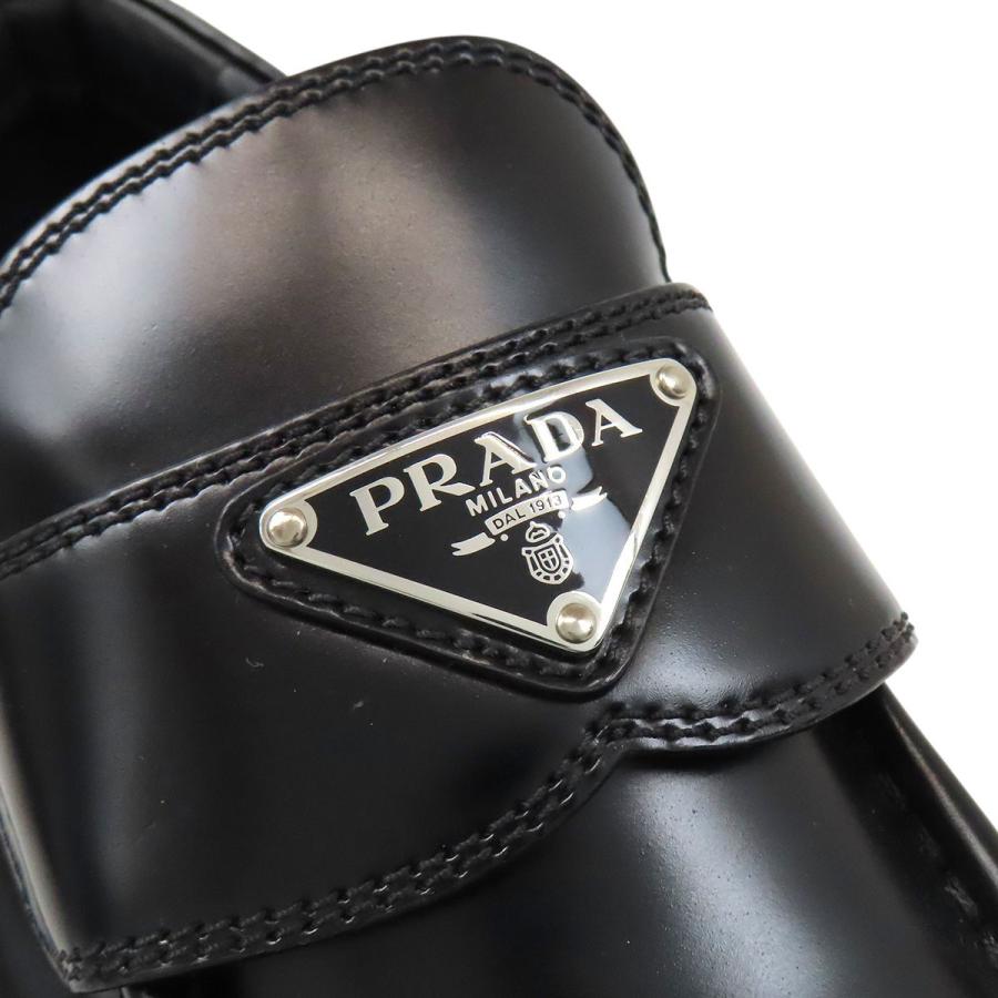 【新品未使用】プラダ モノリス ブラッシュドレザー ローファー　レディース PRADA（プラダ） モノリス ブラッシュドレザー ローファー レディース