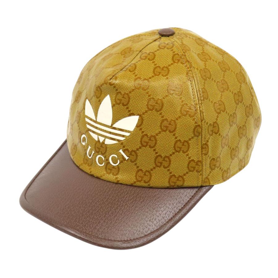 グッチ  コラボ GG キャンバス キャップ 696475 ユニセックス ブラウン GUCCI 【中古】 【アパレル・小物】 GUCCI（グッチ） adidas コラボ GG キャンバス キャップ 696475 ユニ