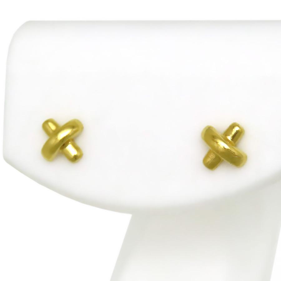 ティファニー クロス ステッチ ピアス 750 K18　片方 TIFFANY&Co.（ティファニー） クロスステッチ ピアス 750 (K18YG