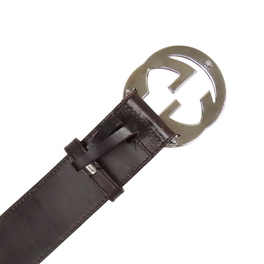 グッチ インターロッキングG シェリーライン ベルト 65/34 114984 ユニセックス ダークブラウン GUCCI 【中古】 【アパレル・小物】 GUCCI（グッチ） インターロッキングG シェリーライン ベルト 65/34