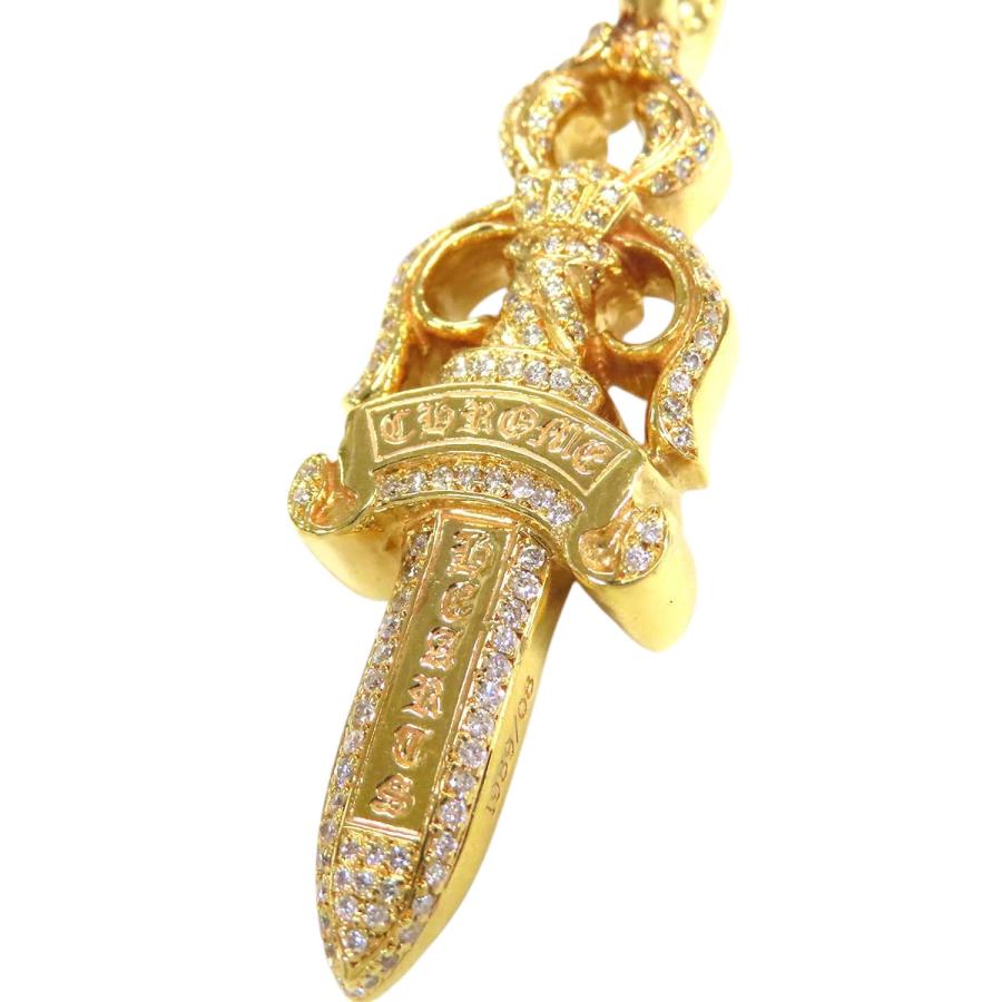 クロムハーツ ダブル ダガー PAVE ダイヤ ペンダントトップ 22K