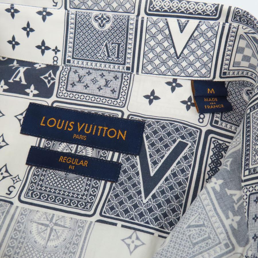ルイヴィトン モノグラム トランプ柄 シャツ RM182M HKU HFS08W メンズ ホワイト ネイビー LOUIS VUITTON 【中古】 【アパレル・小物】 LOUIS VUITTON（ルイ・ヴィトン） モノグラム トランプ柄 シャツ